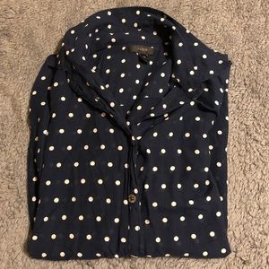J. Crew Navy Polka Dot Shirt